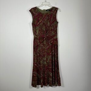 Lauren Ralph Lauren Black Label Dress Women's Sz 6 Sleeveless Faux Wrap Ruched